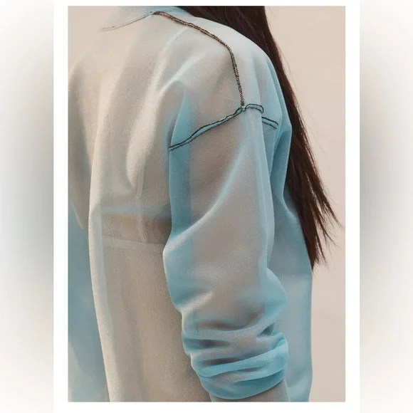 ZARA LIMITED EDITION SHEER KNIT CARDIGAN - Picture 8 of 9